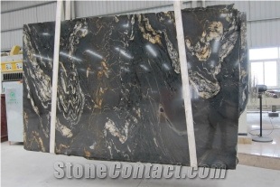 Cosmic Black Granite Slab Tiles, Titanium Granite