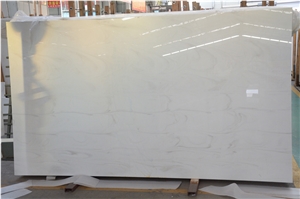 Artificial Nano Crystallized Glass Stone Cloud White Marble Look Solid Surface Polished Slab for Tile Panel