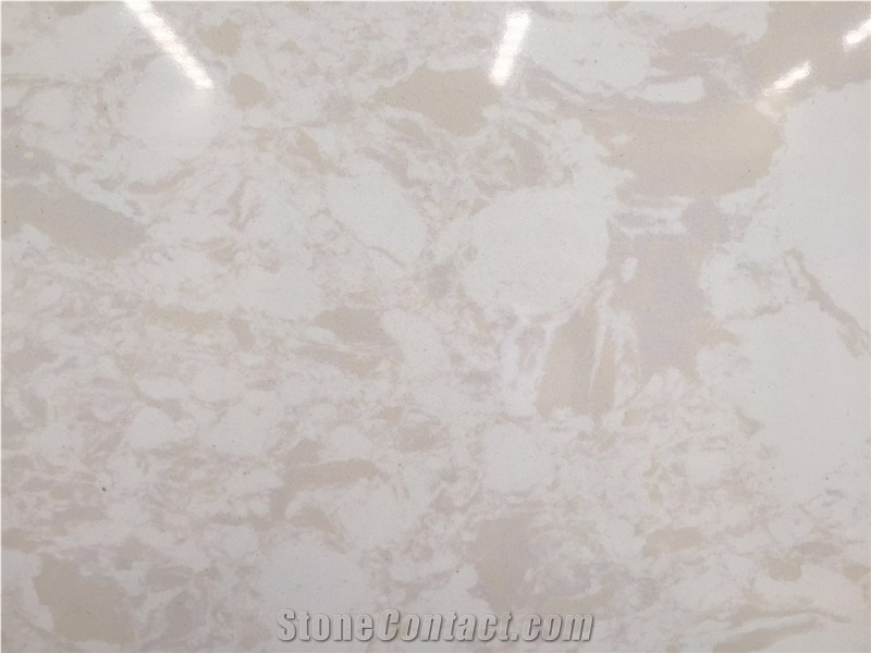 Compressed Stone Oman Beige Artificial Marble Solid Surface Polished Slab for Tile Wall Cladding Panel Countertop Kitchen Bathroom