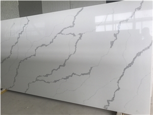 Engineered/Artificial Quartz Stone Dorika Marble Look Solid Surface Polished Slab for Tile Wall Panel Countertop Kitchen Bathroom Vanity