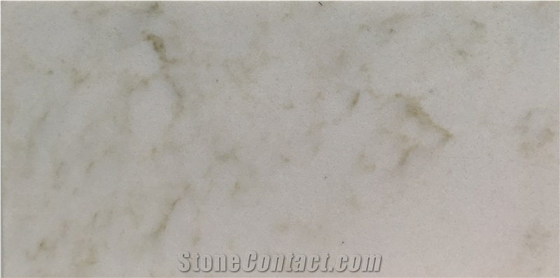 Engineered/Artificial Quartz Stone Frosty Carria Marble Look Solid Surface Polished Slab for Tile Wall Panel Mosaic for Interior Decoration