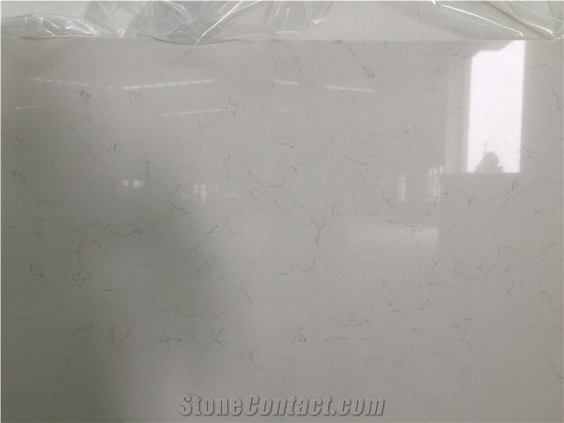 Engineered/Artificial Quartz Stone Papercut B Marble Look Solid Surface Polished Slab for Flooring Tile Wall Panel