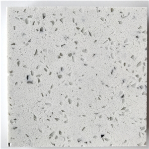 Engineered/Artificial Quartz Stone Silver White Marble Look Solid Surface Polished Slab for Flooring Tile Wall Panel Countertop Kitchen Vanity