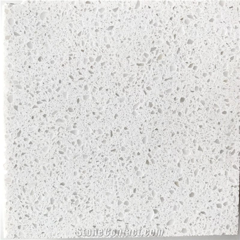 Engineered/Artificial Quartz Stone Snow White Marble Look Solid Surface Polished Slab for Tile Wall Panel Countertop Mosaic for Interior Decor.