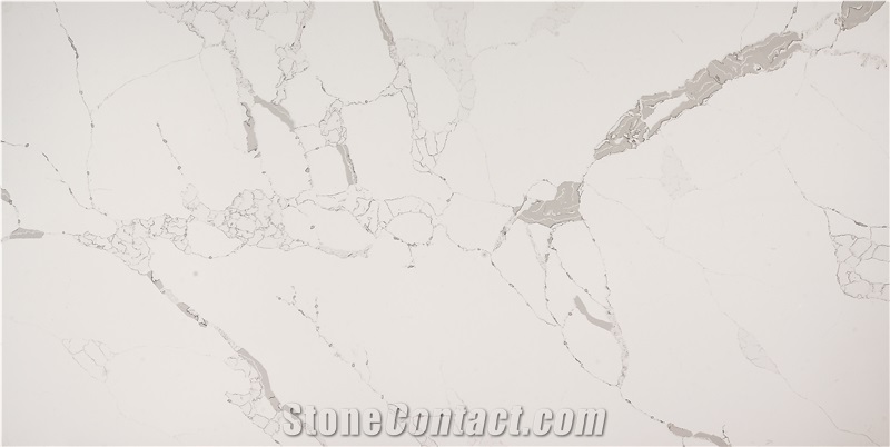 Engineered Quartz Stone Calacatta Fantasy B Artificial Marble Solid Surface Polished Slab for Tile Wall Panel