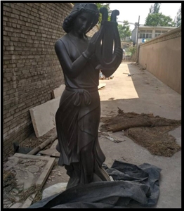 Black Color Stone Statues, Grey Stone Carvings/Sculpture