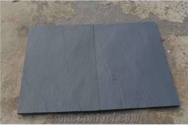 Cheap Honed Rectangular Grey Slate Tile, China Black Slate