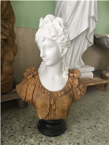 Half Body Stone Statues Sculpture, White Marble Statues
