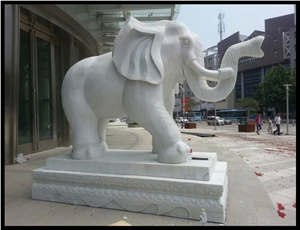 Large Marble Elephant Statue,White Marble Elephant Sculpture,Elephant Carving