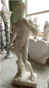 Life-Size Marble Statue Of David, Famous Stone Carving Garden Statue, Garden Sculptures