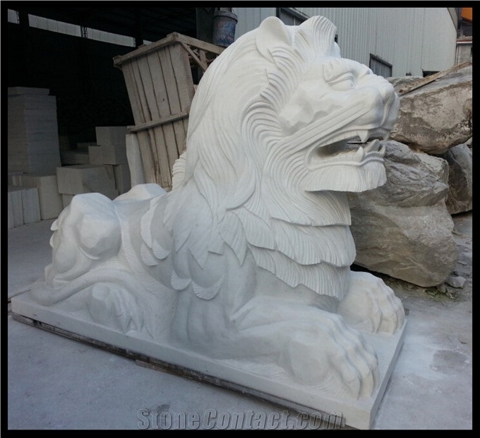 Marble Lion Sculpture, Animal Sculpture Marble, Landscape Sculptures