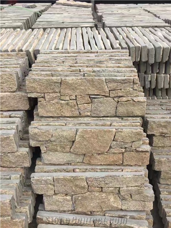 Natural Yellow Color Concrete Culture Stone Wall Cladding Panel