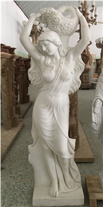 Pink Marble & White Lady Marble Human Sculptures