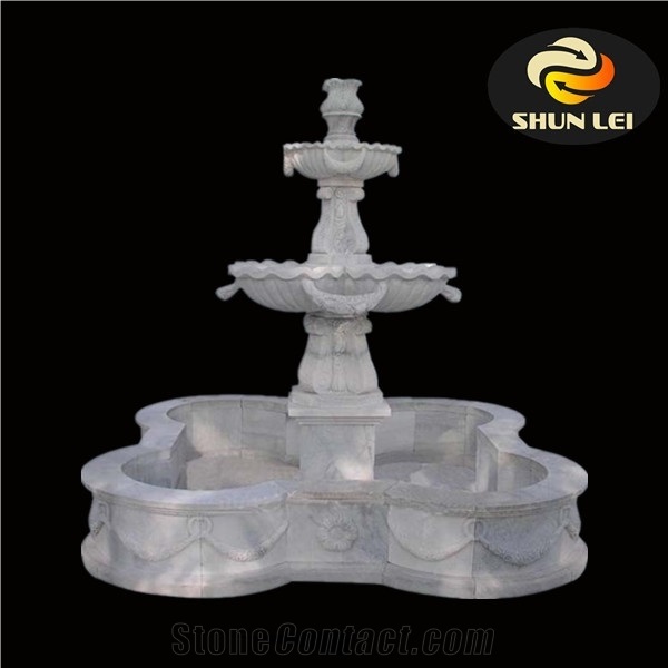 Three Tier Water Fountain. Two Tier Water Fountain, Marble Waterfall for Garden