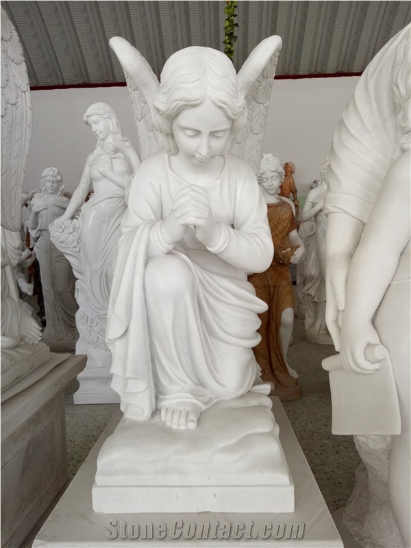 White Marble Angel Sculptures Western Style