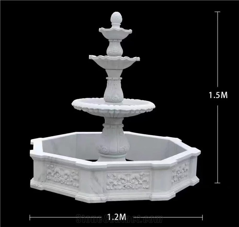 White Marble Human Carving Water Fountain, Water Fountain with Sculptures