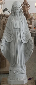 White Marble Statue Of Virgin Mary
