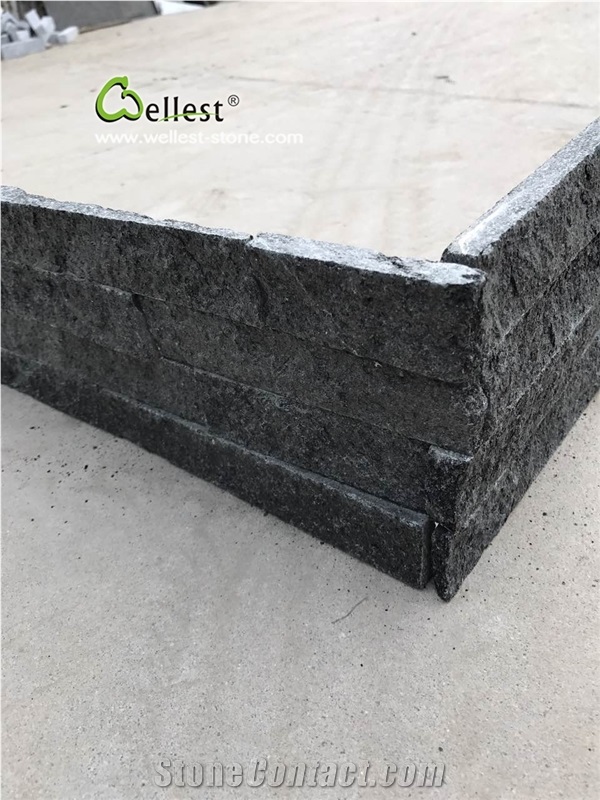 Black Galaxy Sparkle Stacked Stone Veneer