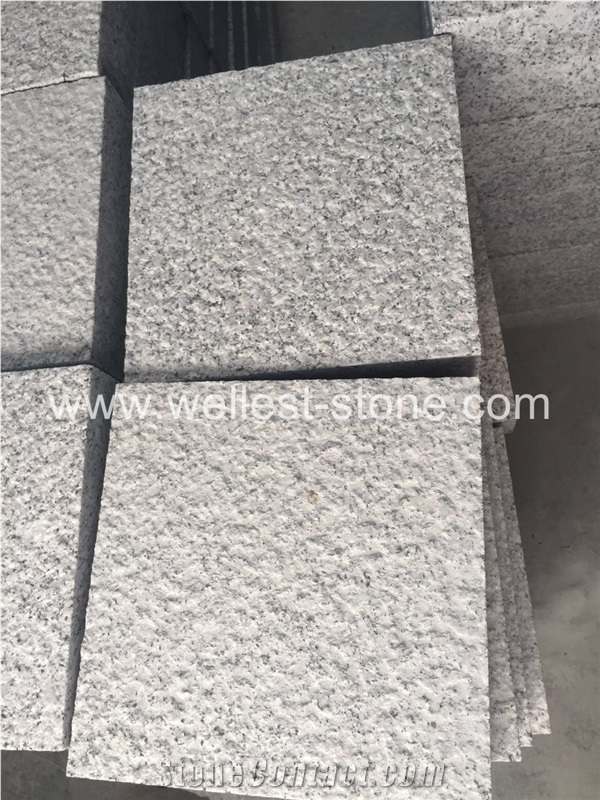 G603 Bush Hammered Paving Tile Outdoor Granite 20x20x5cm Paving Tile Driveway Paving Tile