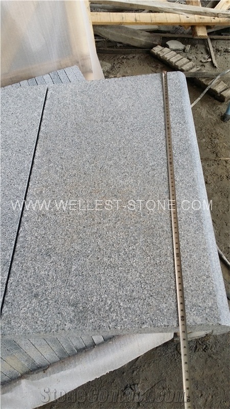 G654 Dark Sesame Grey Granite Bullnose Flooring Paver Stair Stepping Paving Tile Pool Paving Coping Stone