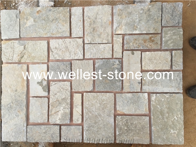 Grey Limestone Loose Stone Ashalar French Pattern Interior Exterior Wall Cladding Veneer