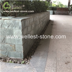 Natural Green Slate Split Mushroom Pillow Face Castle Stone Strip Veneer for Feature and Garden Exterior Wall Cladding