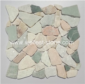 Natural Travertine Mosaic Tile,China Honed Multicolor Mosaic Tile,Wall Covering Mosaic Tile