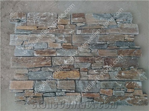 Rustic Quartzite Cement Back Stone Veneer for Wall Cladding