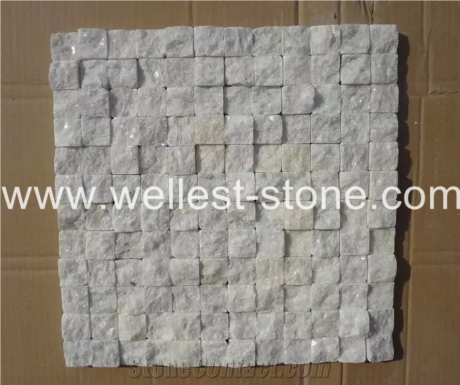 Wellest Natural Quartzite Mosaic Tile,Bathroom Wall Covering Mosaic Tile for Interior House Wall Decoration