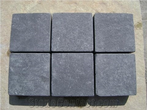 Indian Black Limestonoe Cube Stone & Pavers, Cobbles