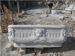 Hand Carved Marble Bathtub with Sculpture, Brown Marble Bathtubs