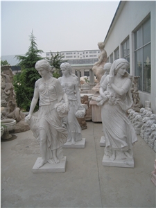 Hand Carved White Marble Statue Four Seasons