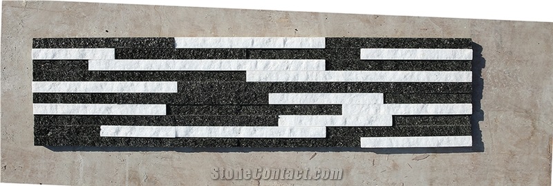 2017 New Design Black and White Quartzite Ledge Stone Panels, Corner Culture Stone for Wall Cladding
