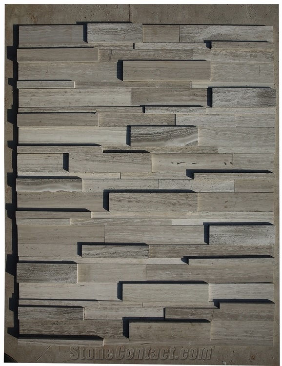 3d White Wooden Marble Culture Stone, Ledge Stone for Wall Cladding and Wall Panels