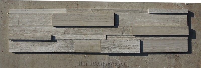3d White Wooden Marble Culture Stone, Ledge Stone for Wall Cladding and Wall Panels