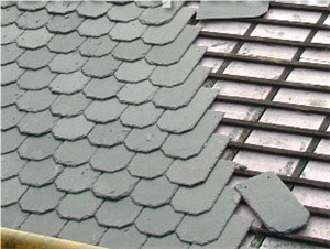 China Dark Grey Black Slate Roofing Tile for Sale