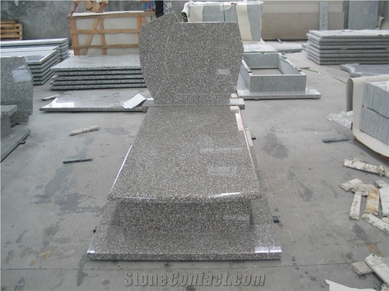 China G664 Granite Tombstone & Monument, China Pink Granite / Mistry Brown Gravestone & Monument