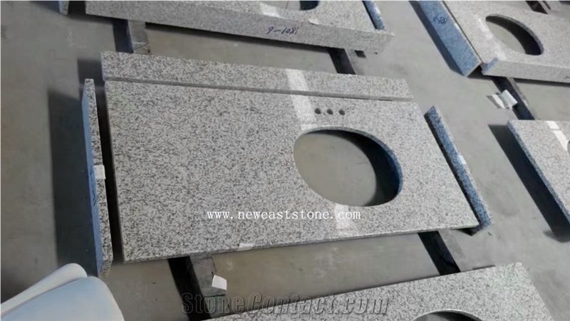 Chinese White Grey Sardo Granite G655 Polished Bathroom Vanity Table Top