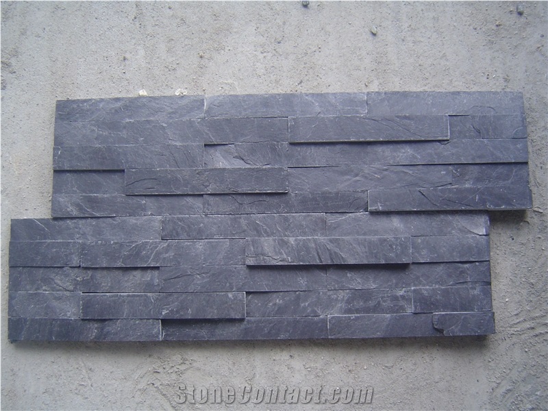 Competitive Price China Black Slate Wall Culture Stone, Black Ledge Stone Panels, Wall Panels