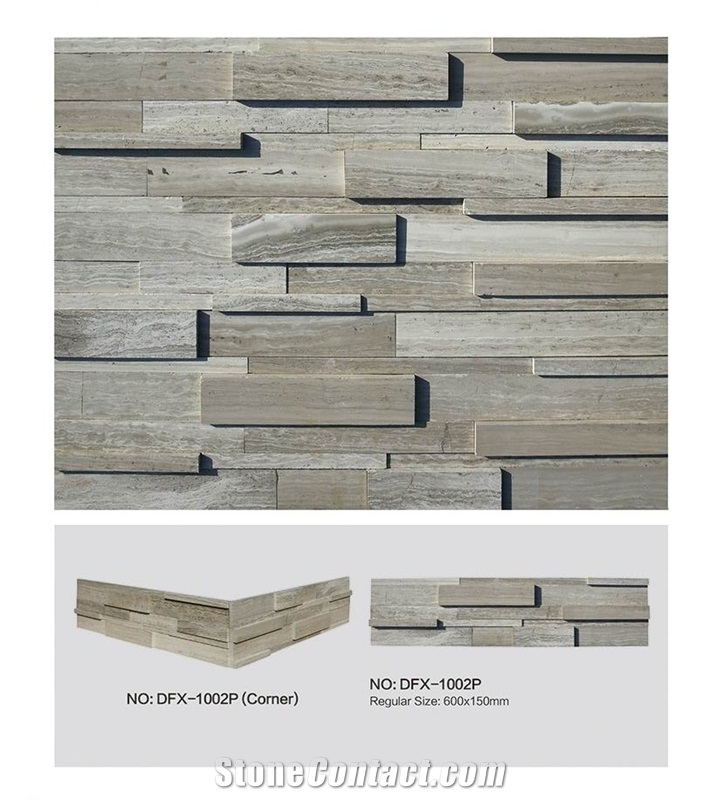 Dfx - 1002p, White Wood Surface Natural Culture Stone Of China, White Ledger Panels
