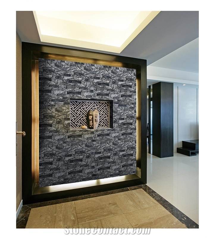 Dfx - 1005p+N, Ancient Wood Culture Stone, Black Surface Natural Ledger Panels