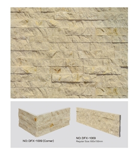 Dfx - 1009, Cream Marfil Culture Stone, Beige Surface Natural Ledger Panels