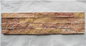 Ledge Red Travertine Culture Stone for Wall Cladding, Wall Panels