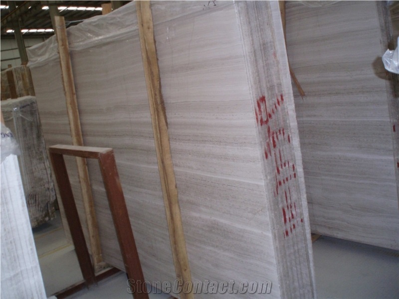 Natural Polished White Wood Marble Slabs & Tiles, White Wood Grain Marble / China Serpeggiante White Marble Slabs & Tiles with Wood Vein