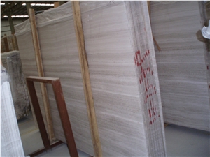 Natural Polished White Wood Marble Slabs & Tiles, White Wood Grain Marble / China Serpeggiante White Marble Slabs & Tiles with Wood Vein