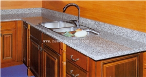 Whosale G655 Granite Stone One Piece Kitchen Countertop
