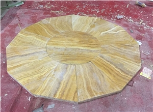 Yellow Onyx Medallion,Onyx Composite with Glass Medallion