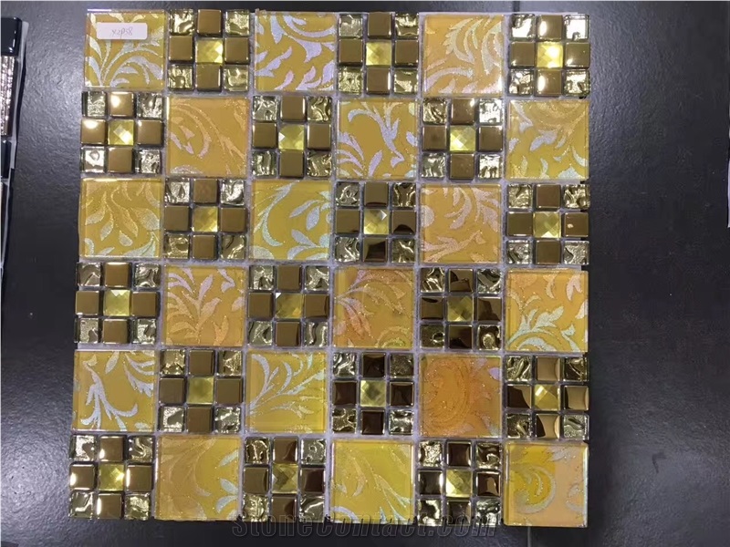Glass Mosaic Tiles, Metallic Mosaic Tiles, Glass and Metallic Mixed Mosaic Tiles