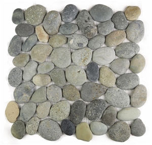 Grey Pebble Mosaic Wall Tiles,Tumbled Floor Mosaic,Hot Sale Grey Stone Mosaic Pattern