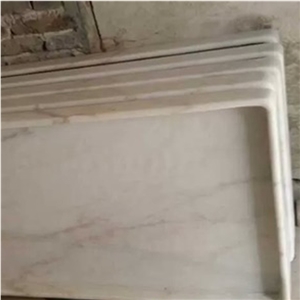 Guangxi White Marble Shower Trays,China Carrara White Marble Shower Bases,Non-Slip Guangxi White Marble Shower Trays